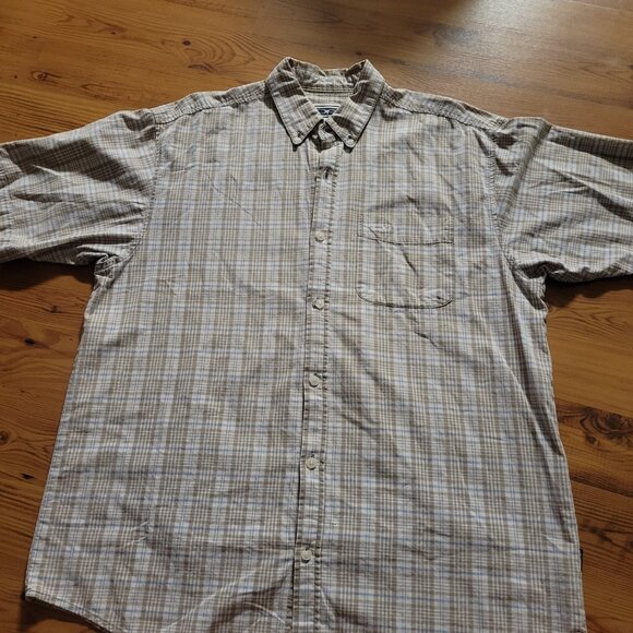 Ocean Pacific Short Sleeve Button Front Plaid Shirt LARGE - Picture 7 of 7